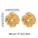 18K Gold-Plated Flower Earrings - Trendsi - Flyclothing LLC