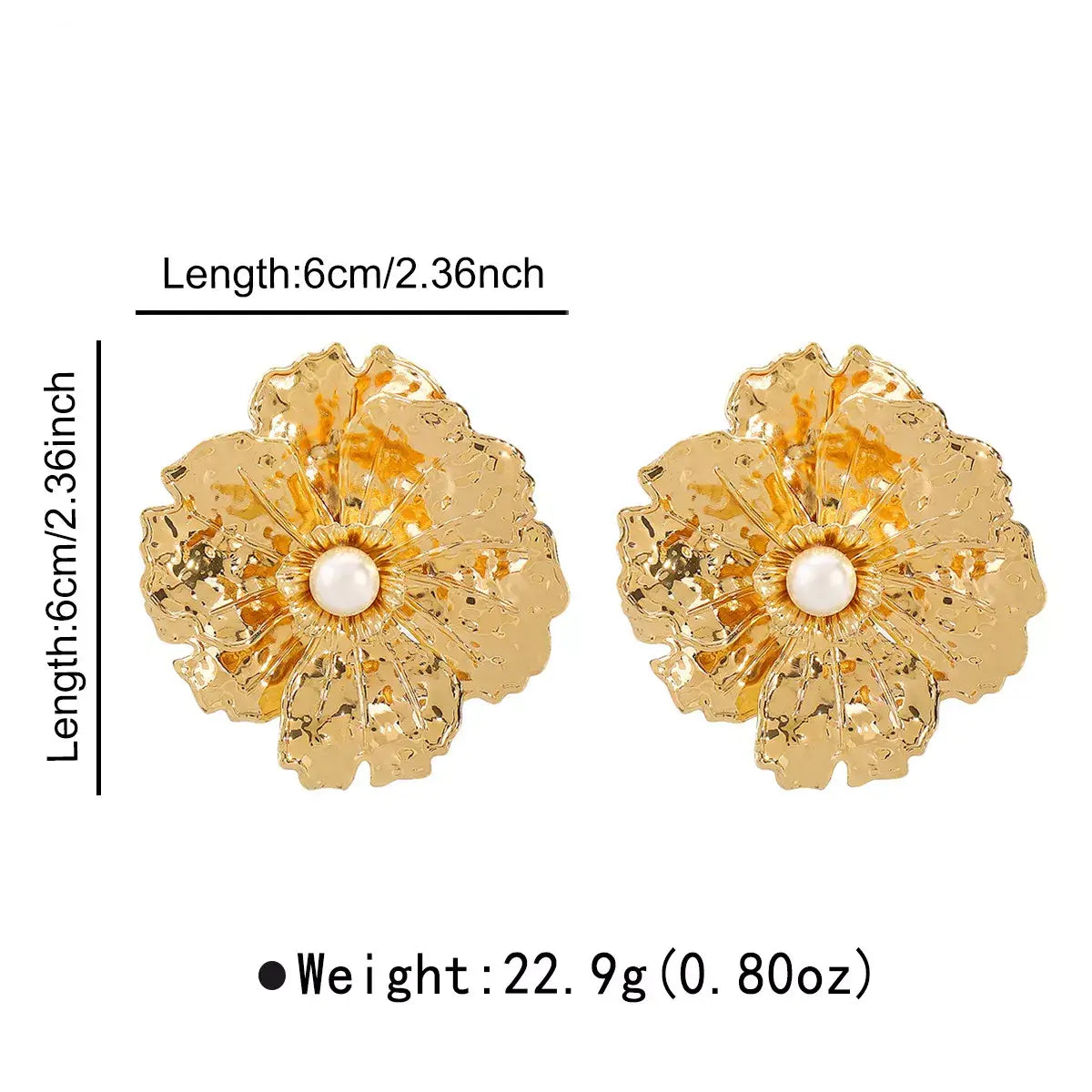 18K Gold-Plated Flower Earrings - Trendsi - Flyclothing LLC