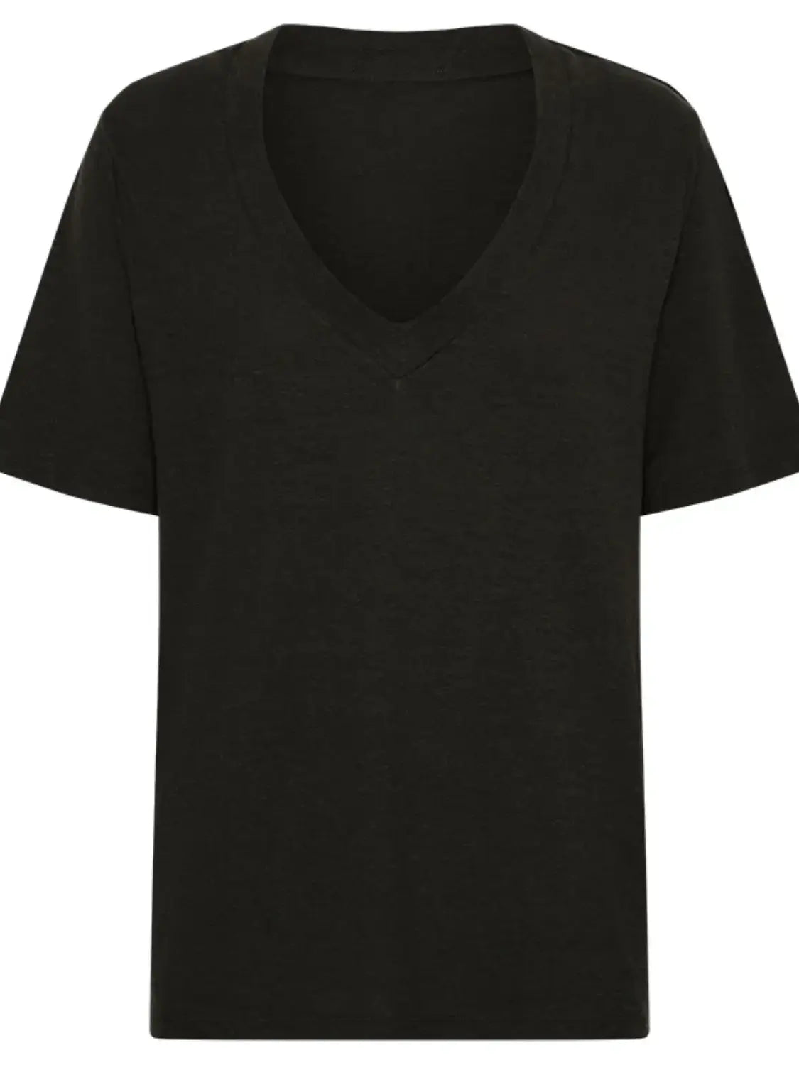 Solid V-Neck Short Sleeve T-Shirt - Trendsi - Flyclothing LLC