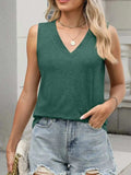 Classic V-Neck Sleeveless Tank Top - Trendsi - Flyclothing LLC