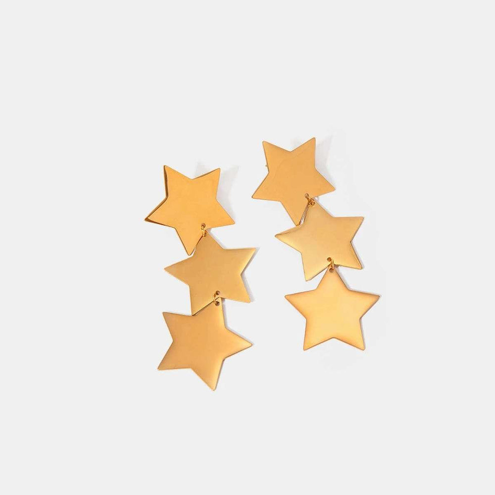 18K Gold-Plated Stainless Steel Star Earrings - Trendsi - Flyclothing LLC