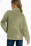 Zenana Fleece Washed High Neck Kangaroo Pocket Sweatshirt - Trendsi - Flyclothing LLC