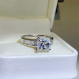 3 Carat Moissanite 925 Sterling Silver Square Shape Ring - Trendsi