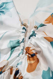 Floral Print Puff Sleeve V Neck Babydoll Blouse - Trendsi - Flyclothing LLC