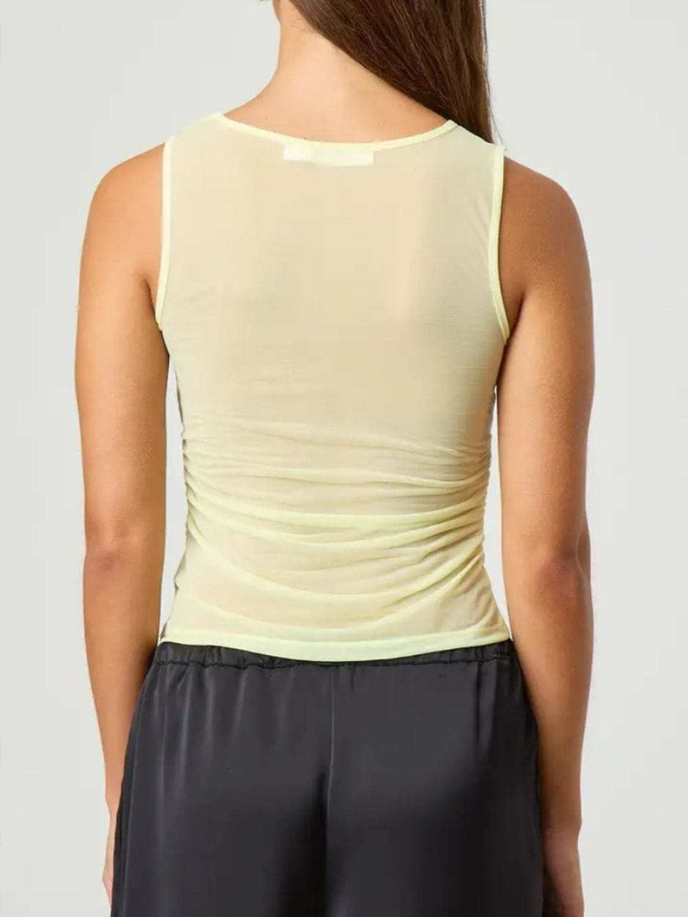 Ruched Round Neck Tank - Trendsi - Flyclothing LLC