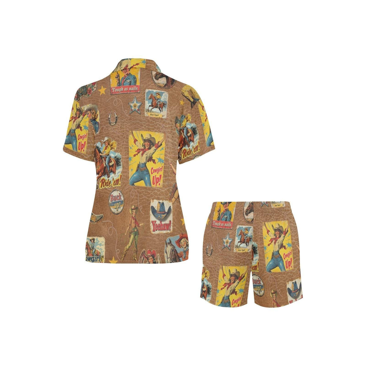 Baha Ranch Vintage Cowgirl Collage Pajama Set - Baha Ranch Western Wear - Flyclothing LLC