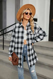 Plaid Collared Neck Long Sleeve Shirt - Trendsi - Flyclothing LLC