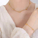Titanium Steel Zircon Heart Necklace - Trendsi - Flyclothing LLC