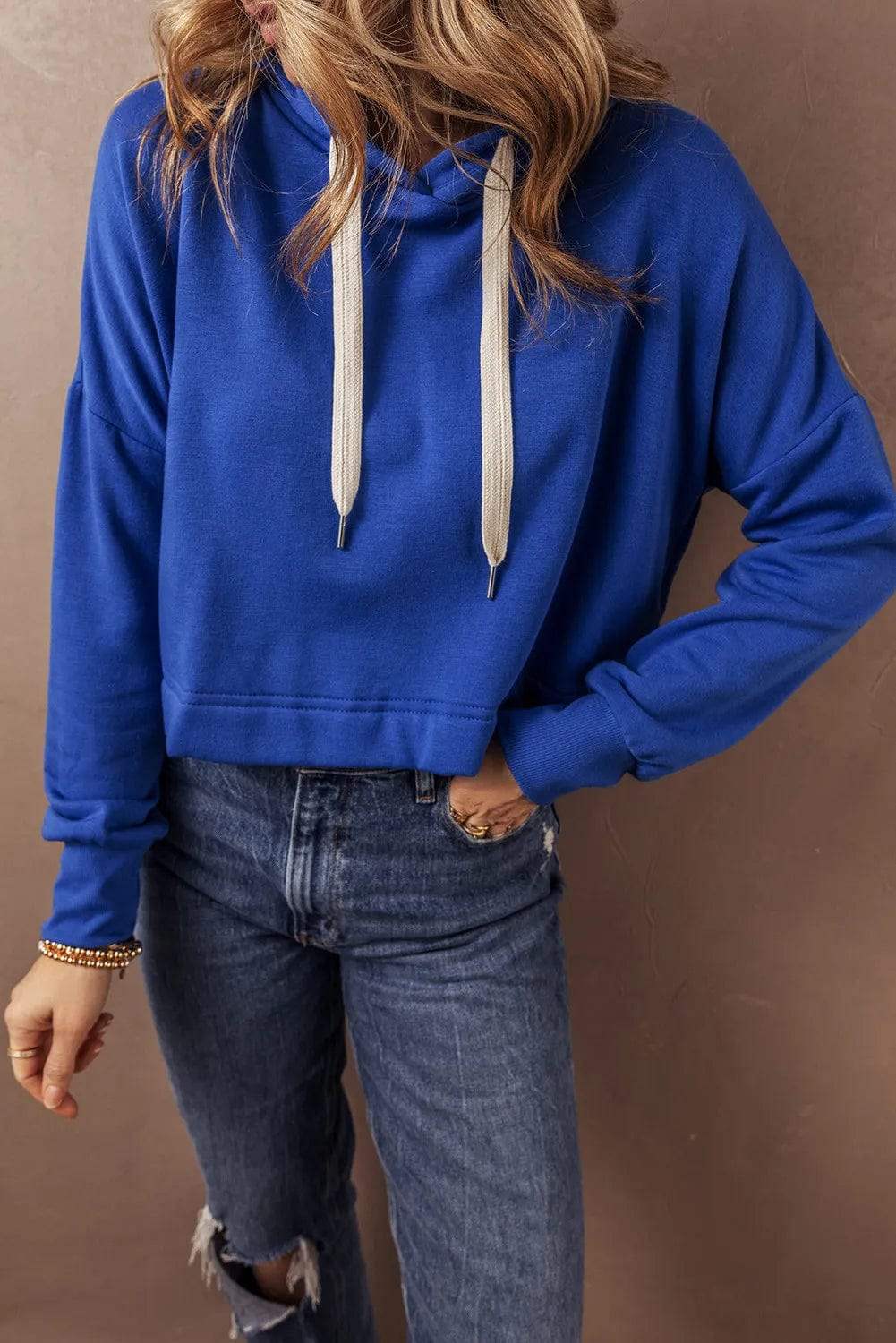 Drawstring Long Sleeve Hoodie - Trendsi - Flyclothing LLC
