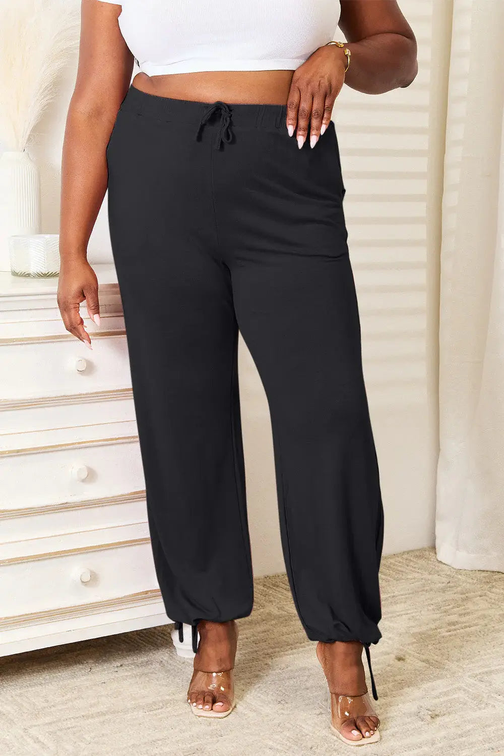 Basic Bae Full Size Soft Rayon Drawstring Waist Pants with Pockets - ShopBasicbae - Flyclothing LLC