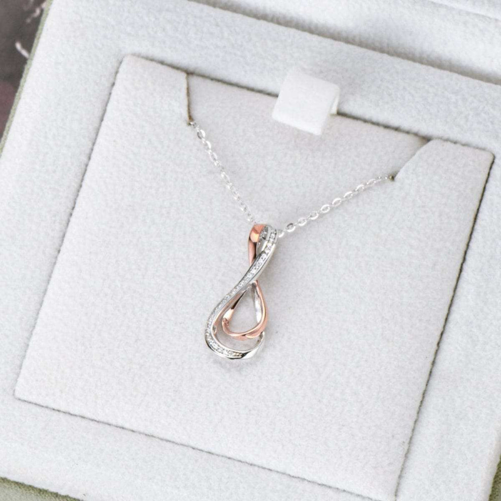 925 Sterling Silver Inlaid Moissanite Infinity Pendant Necklace - Trendsi - Flyclothing LLC