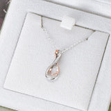 925 Sterling Silver Inlaid Moissanite Infinity Pendant Necklace - Trendsi