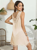 Tassel Scoop Neck Wide Strap Cover-Up - Trendsi - Flyclothing LLC