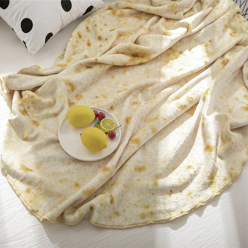 Super Soft Warm Flannel Burrito Blankets 280Gsm Round Shape Airplane Travel Throw Coral Fleece Tortilla Nap Wrap Blankets - My Store - Flyclothing LLC