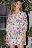 ODDI Full Size Floral Ruched Mini Dress - Trendsi