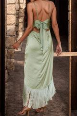 Fringe High-Low Square Neck Cami Dress - Trendsi - Flyclothing LLC