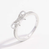 925 Sterling Silver Inlaid Zircon Bow Ring - Trendsi - Flyclothing LLC
