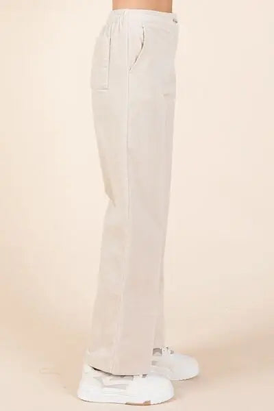 Mittoshop Corduroy Back Elastic Waist Pants - Trendsi - Flyclothing LLC