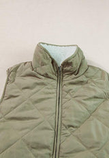 Fuzzy Zip Up Vest Coat with Pockets - Trendsi - Flyclothing LLC