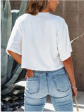 Round Neck Half Sleeve T-Shirt - Trendsi