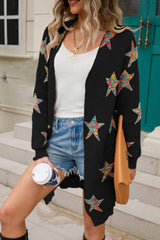 Angel Wings Star Open Front Long Sleeve Cardigan - Trendsi - Flyclothing LLC
