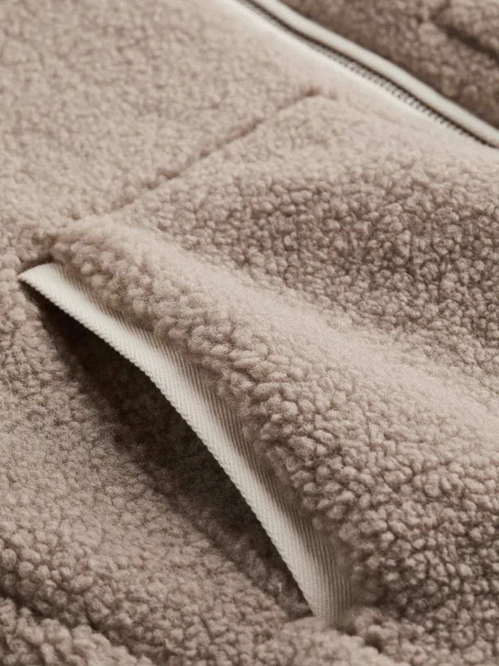 Zip Up Turtleneck Long Sleeve Plush Jacket - Trendsi - Flyclothing LLC