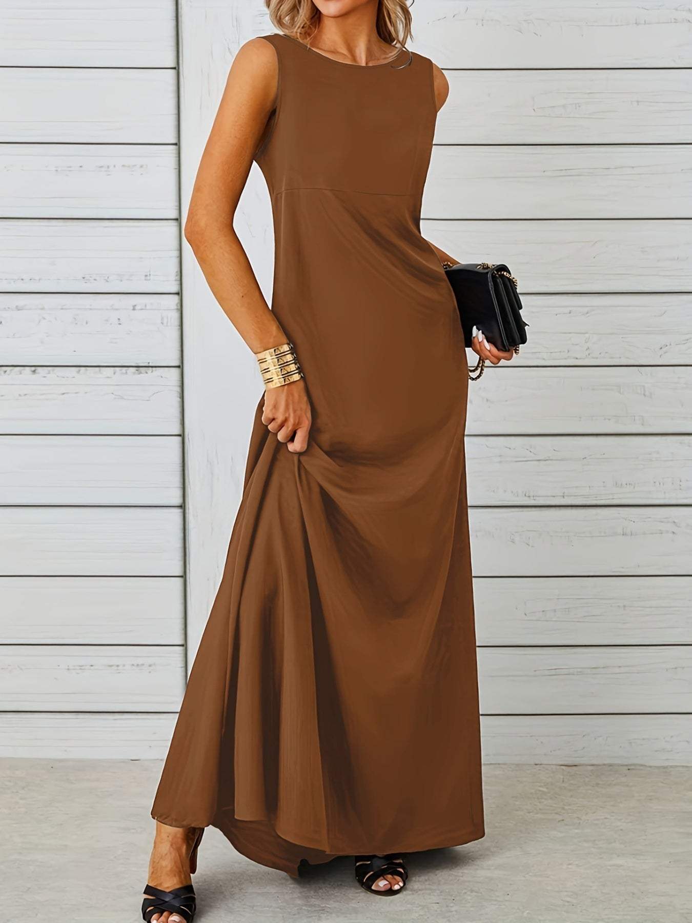 Sleeveless Flowy Maxi Dress - Trendsi - Flyclothing LLC
