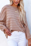 Round Neck Long Sleeve Knit Top - Trendsi - Flyclothing LLC