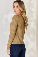 Basic Bae Full Size Ribbed Long Sleeve T-Shirt - ShopBasicbae - Flyclothing LLC