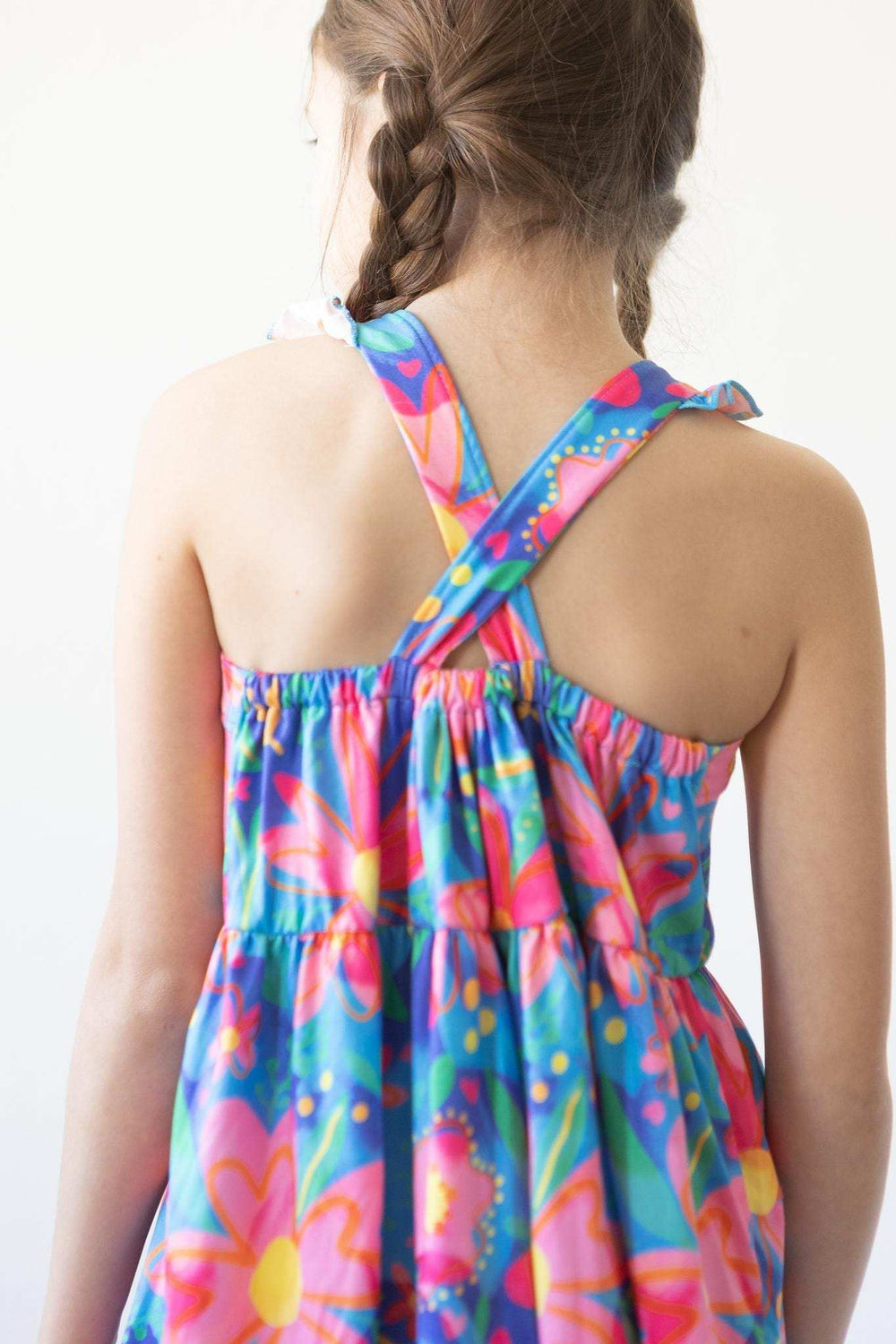 Springing Around Ruffle Cross Back Dress - Mila & Rose ® - Flyclothing LLC