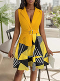 Collared Neck Sleeveless Mini Dress - Trendsi