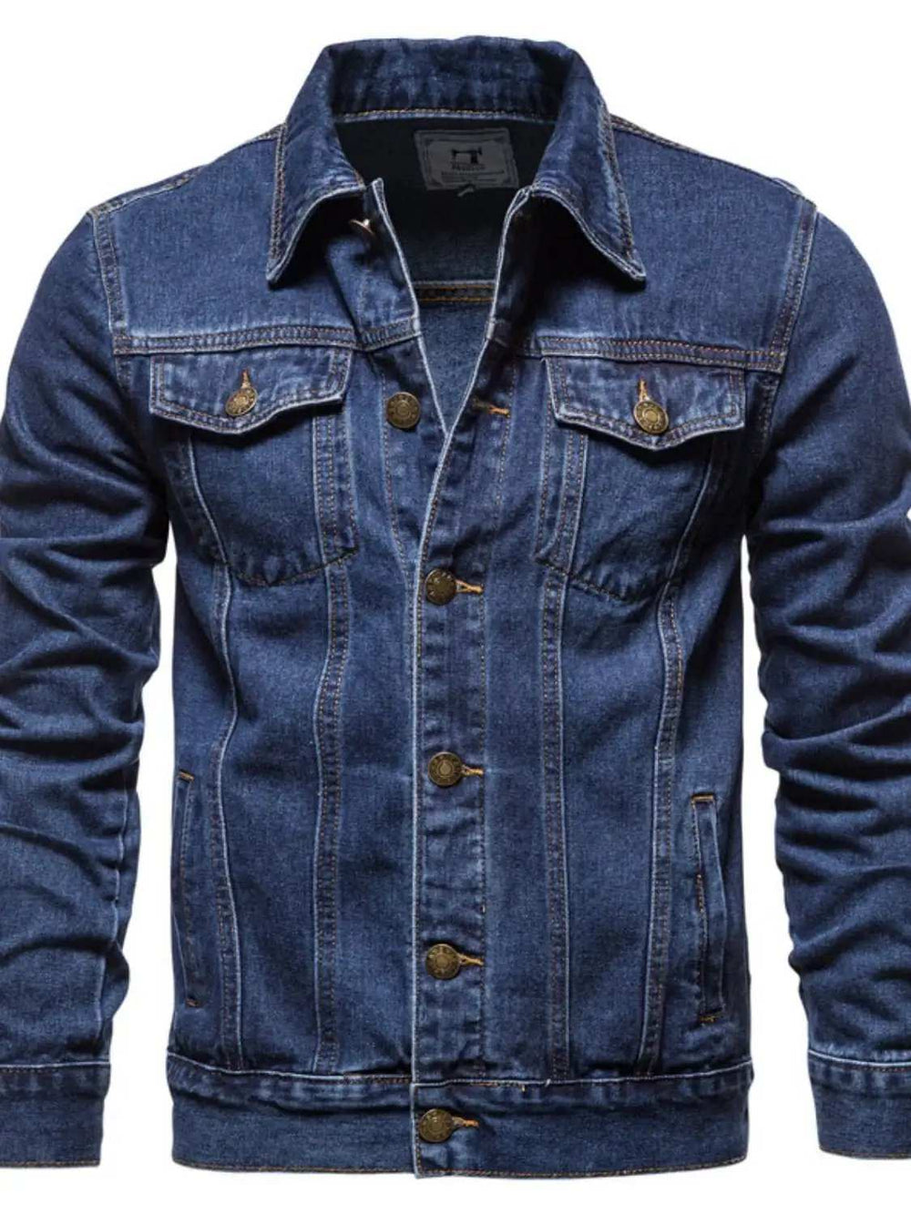 Men's Button Down Long Sleeve Denim Jacket - Trendsi - Flyclothing LLC