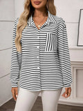 Striped Button Up Long Sleeve Shirt - Trendsi - Flyclothing LLC