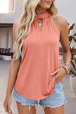 Tied Cutout Grecian Neck Tank - Trendsi - Flyclothing LLC