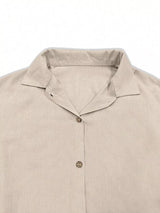 Button Up Flounce Sleeve Shirt - Trendsi - Flyclothing LLC