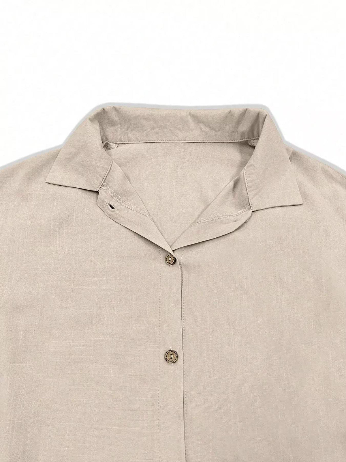 Button Up Flounce Sleeve Shirt - Trendsi - Flyclothing LLC