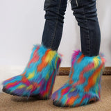 Faux Fur Winter Boots - Trendsi - Flyclothing LLC