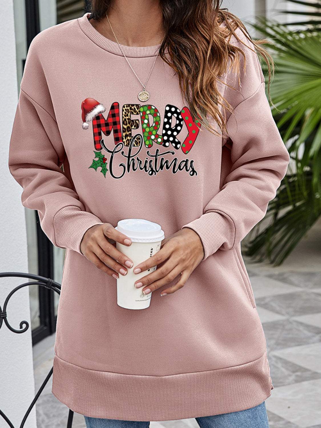 MERRY CHRISTMAS Graphic Sweatshirt - Trendsi - Flyclothing LLC