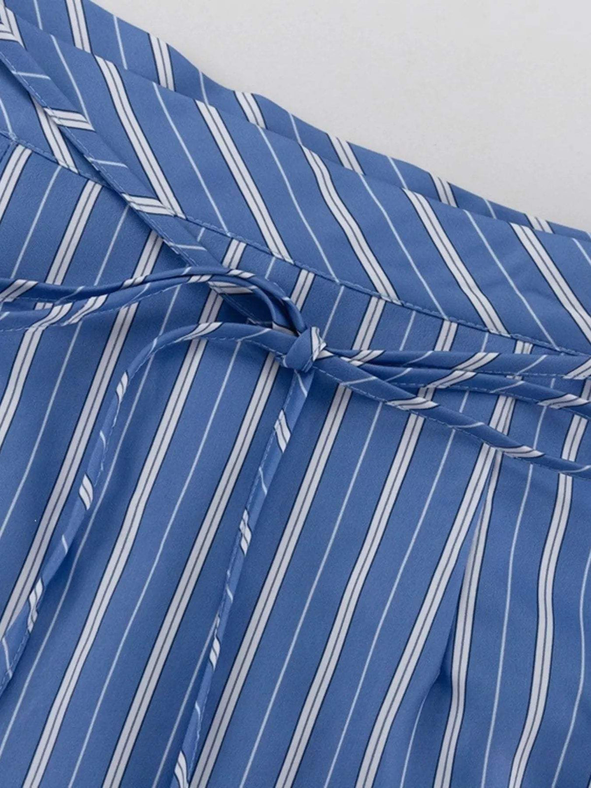 Striped Shirt and Asymmetrical Mini Skirt Set - Trendsi - Flyclothing LLC