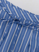 Striped Shirt and Asymmetrical Mini Skirt Set - Trendsi - Flyclothing LLC