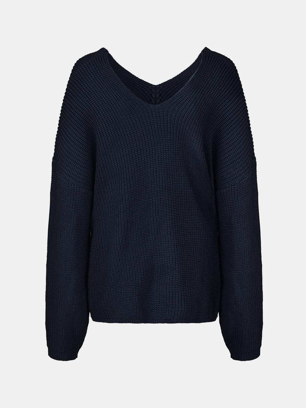 Full Size Lace Up V-Neck Long Sleeve Sweater - Trendsi - Flyclothing LLC