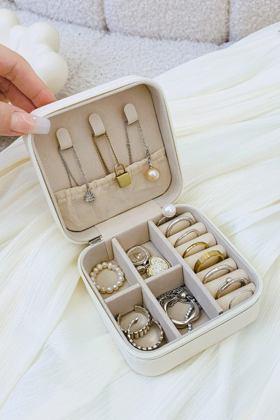 PU Leather Square Jewelry Box - Trendsi