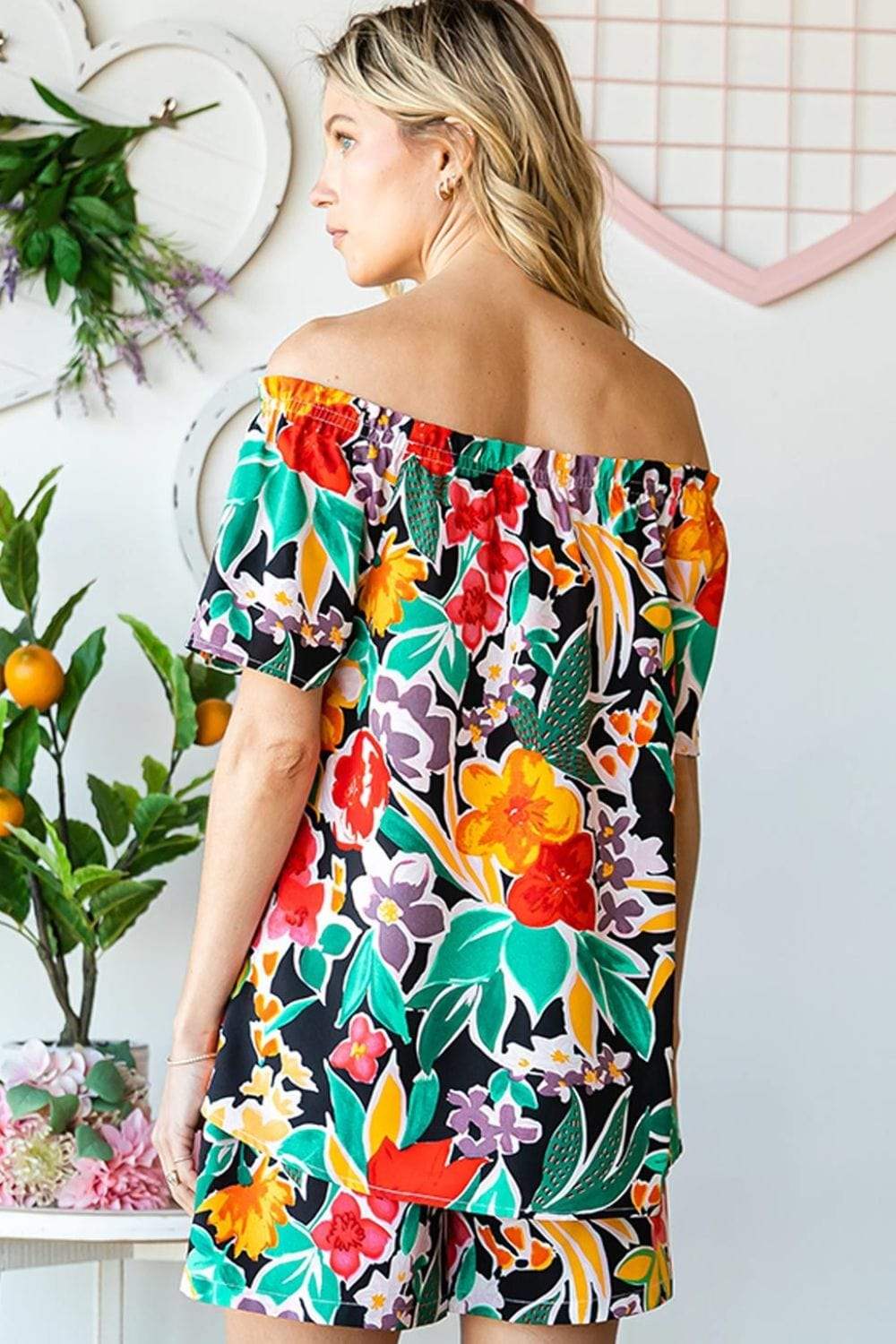 Cotton Bleu by Nu Label Floral Off-Shoulder Top - Trendsi - Flyclothing LLC