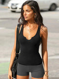 2 Piece Ribbed Wide Strap Tank - Trendsi - Flyclothing LLC