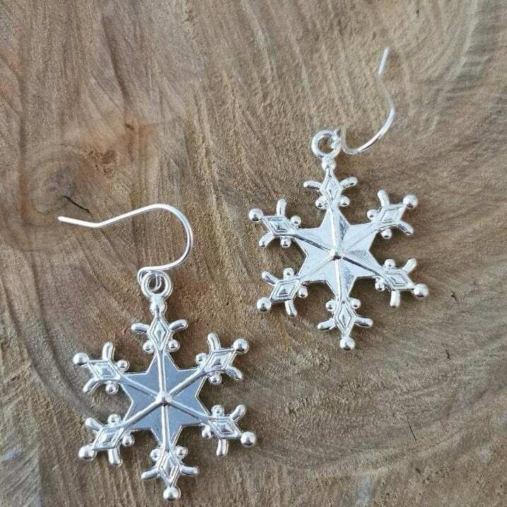 Silver-Plated Snowflakes Earrings - Trendsi - Flyclothing LLC