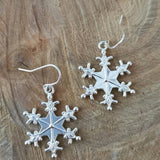 Silver-Plated Snowflakes Earrings - Trendsi
