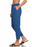 Zenana Woven Crepe Elastic Band Waist Pants - Trendsi - Flyclothing LLC