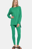 Zenana Full Size Brushed Microfiber Top and Leggings Lounge Set - Trendsi - Flyclothing LLC