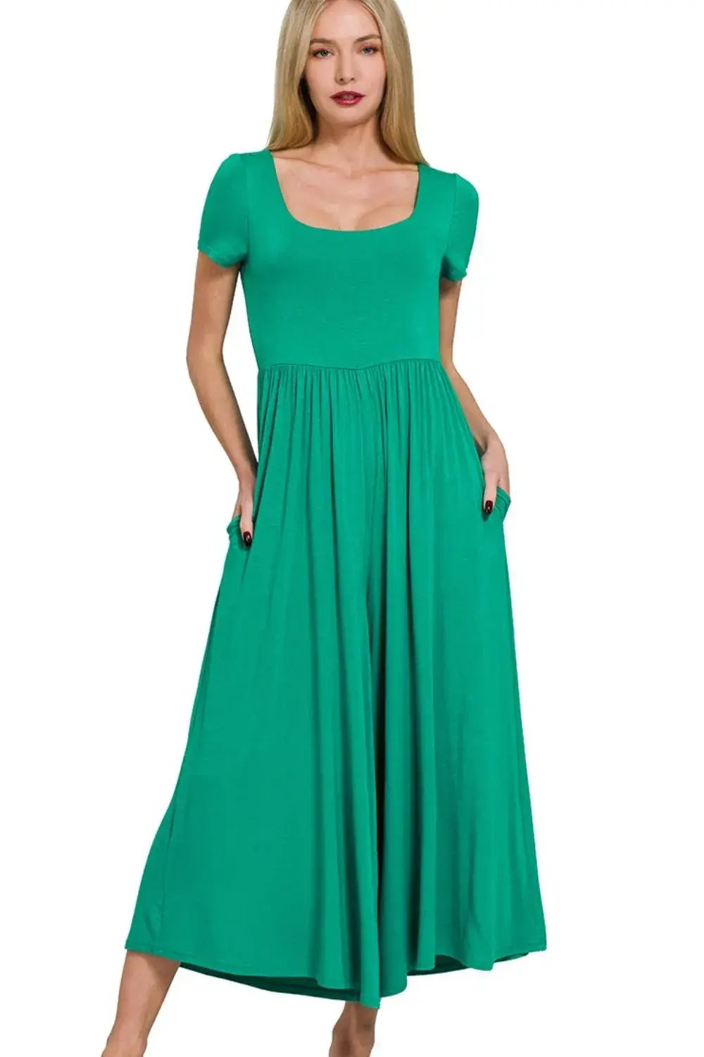 Zenana Double Layered Short Sleeve Jumpsuits - Trendsi - Flyclothing LLC