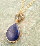 Abby Blue Lapis Golden Pendant Necklace - Barse Jewelry